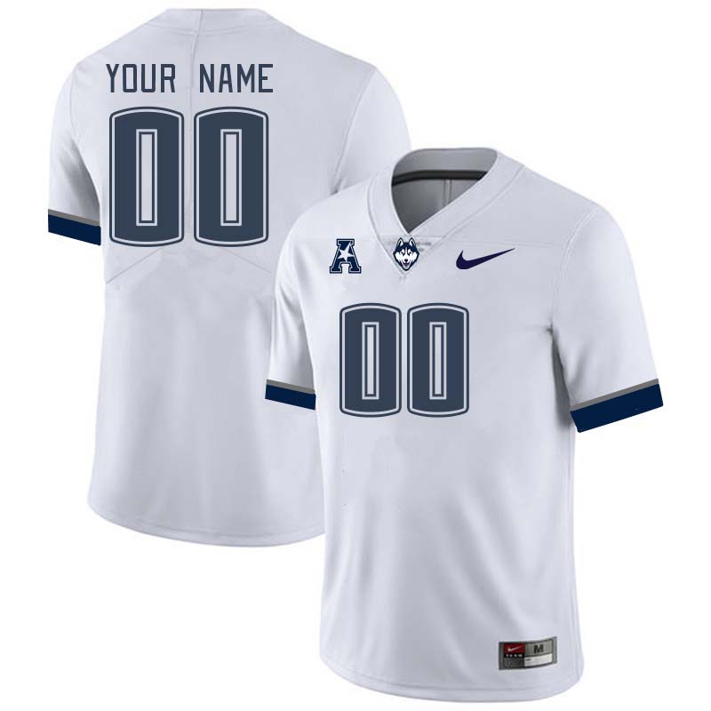 Custom Uconn Huskies Name And Number College Football Jerseys Stitched-White